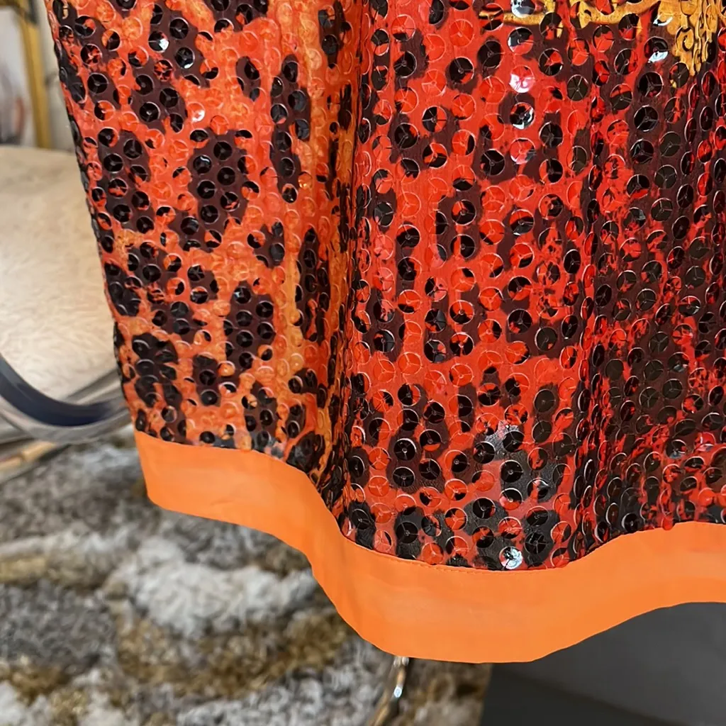 Versace for H&M sequined dress size 8 Orange - Image 5
