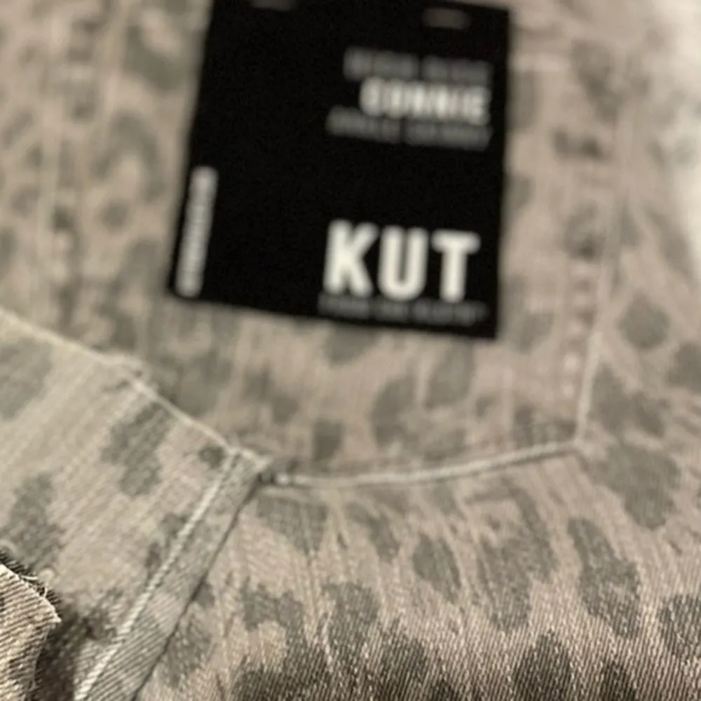 KUT FROM THE CLOTH High Rise Ankle Skinny Grey Charcoal Cutoff Leopard Jeans NWT - Image 19