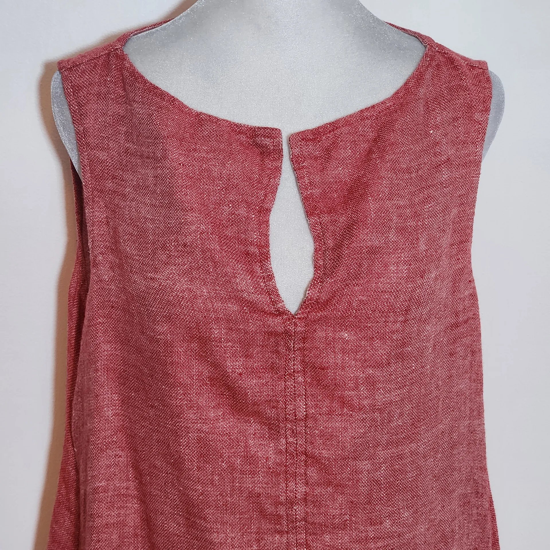 Flax Red Sleeveless Linen Top Size Small Red Linen Blouse - Image 3