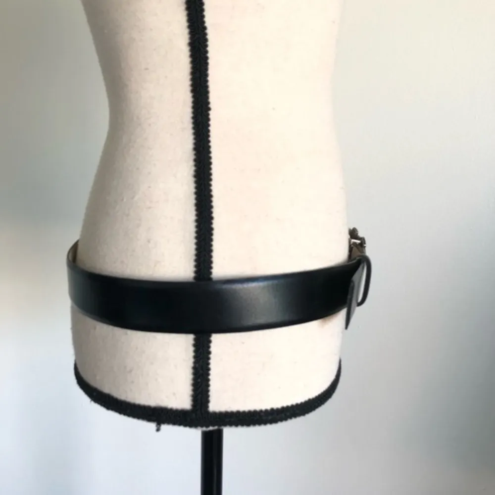 Vintage 80'S Western Genuine Black Leather Belt - Image 2