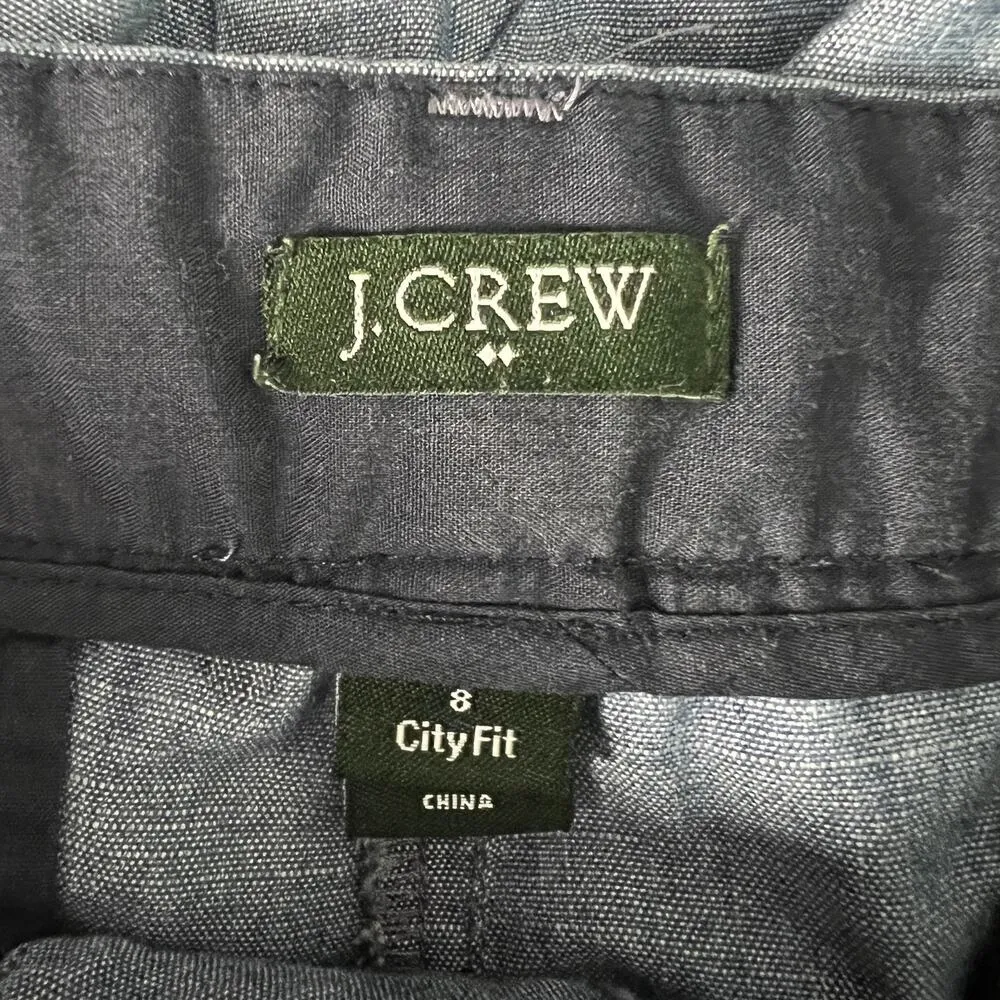 J. Crew Pants Womens 8 Polka Dot Ankle 100% Cotton Beachy Coastal Casual Preppy - Image 2