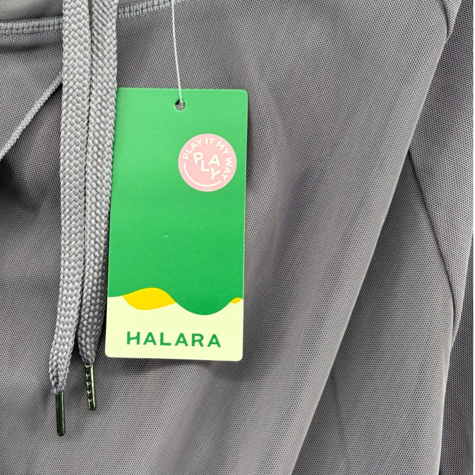 Halara High Waisted Drawstring Mesh Pocket Maxi Flare Skort Large Stardust Mauve - Image 7