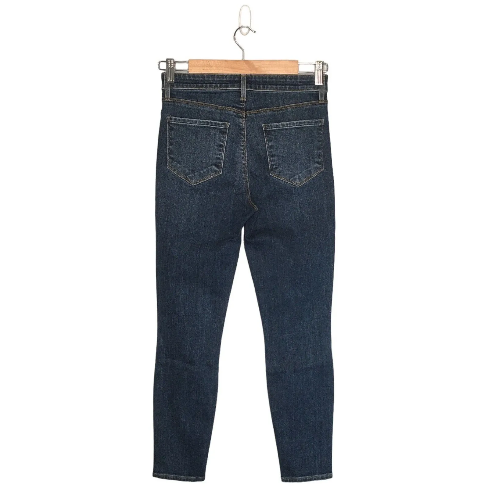 New L’Agence Womens Size 25 Margot Mid Rise Wiskering Skinny Denim Jeans Blue - Image 3
