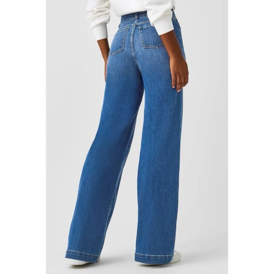 SPANX Seamed Front Wide Leg Jeans Vintage Indigo - Image 5