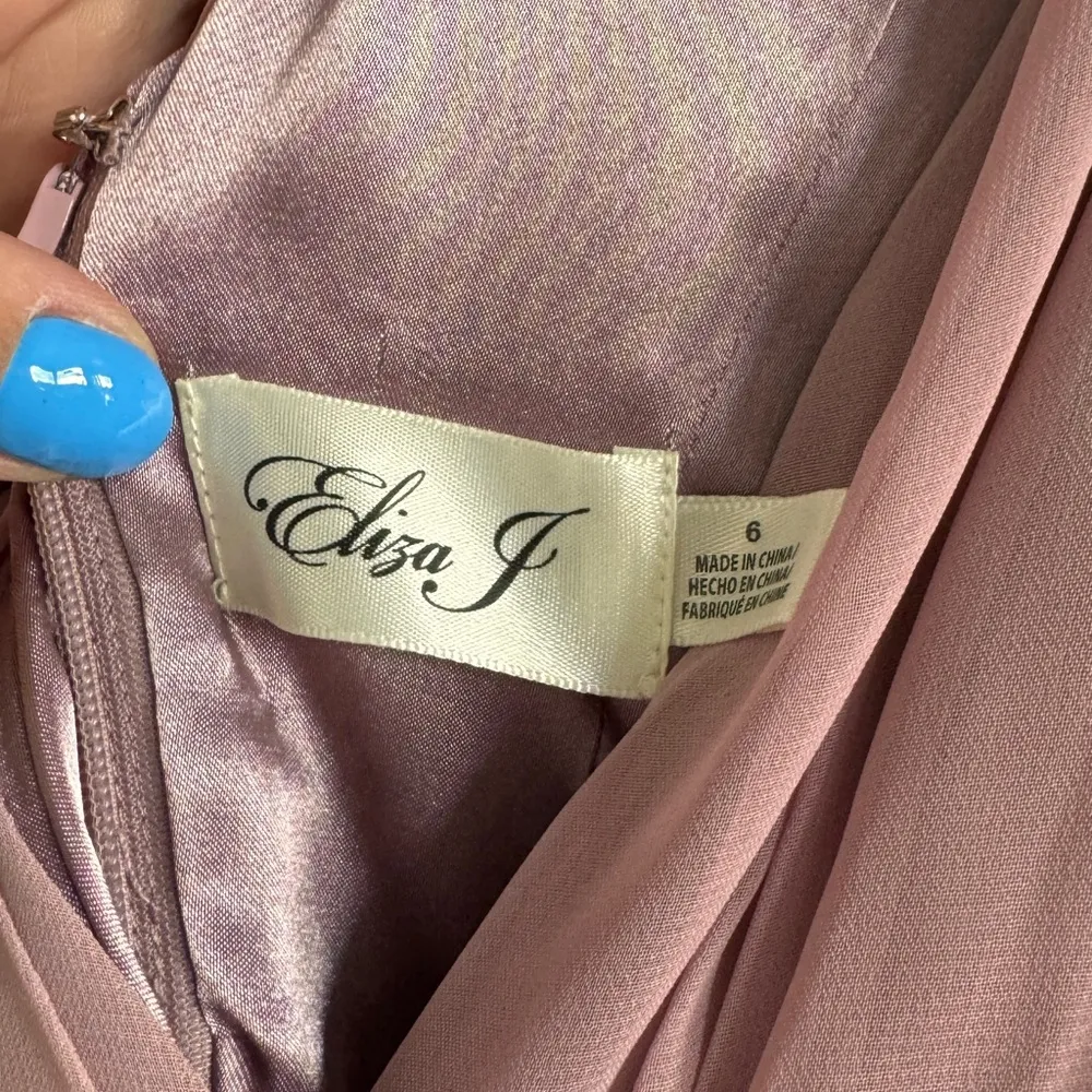 Eliza J Pleated Embellished High-Low Gown rose pink size 6 NWT - Image 6