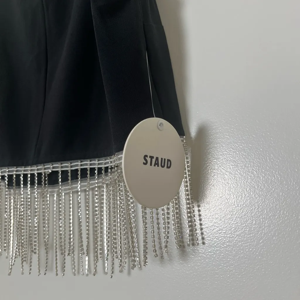 NWT STAUD Kaz‎ Black Fringe Top Size 6 - Image 5