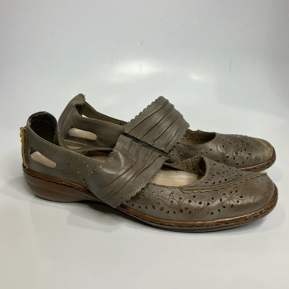 Rieker leather boho shoes gray‎ size 38 Gray - Image 3