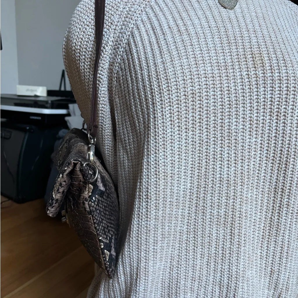 Vintage Y2K Snakeskin Reptile Print Shoulder with silver hardware detailing Black - Image 2