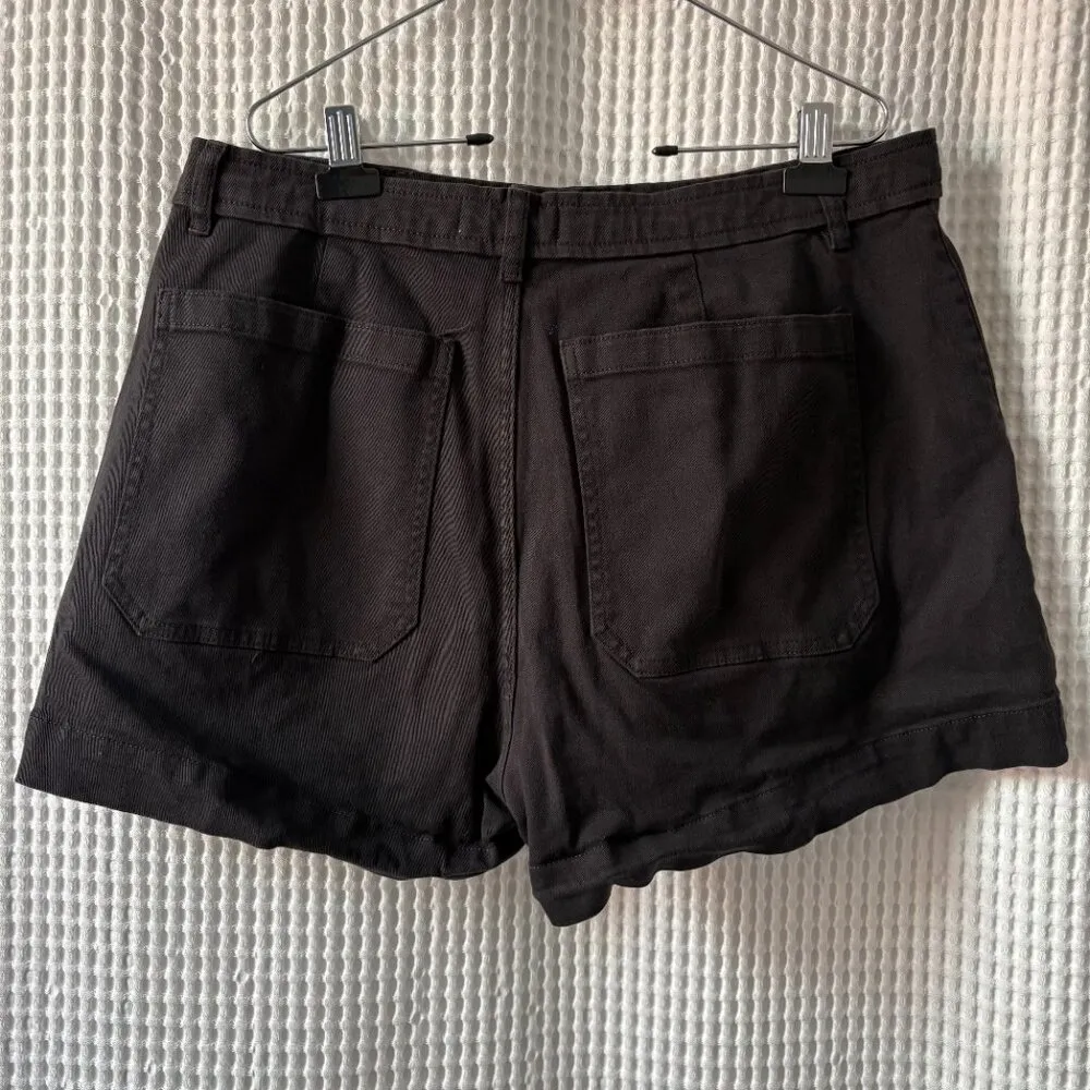 Everlane NWOT women's 16 black cotton twill minimalist shorts - Image 5