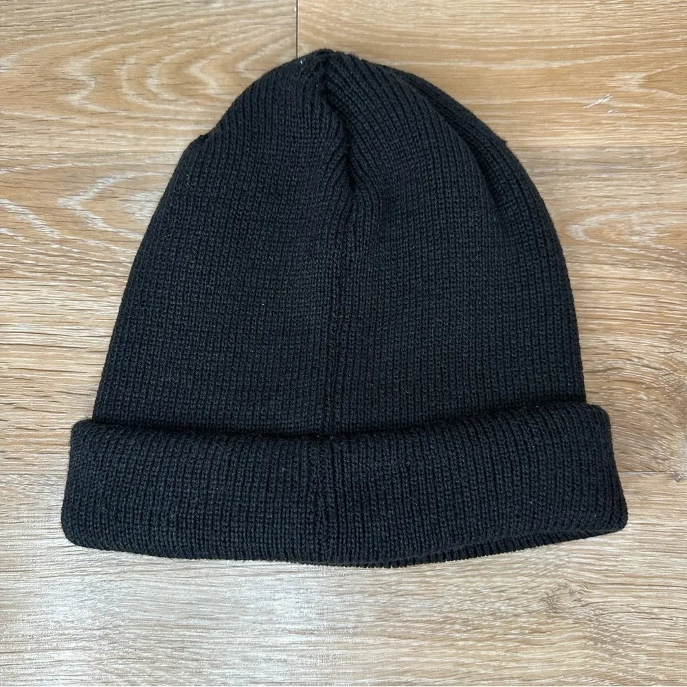 Adidas Black Ribbed Knit Trefoil Knit Beanie - Image 4