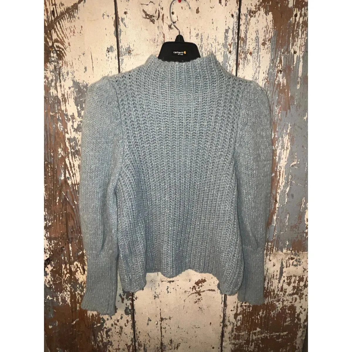 NWT Line and Dot mock neck sweater, size small, blue - Image 5