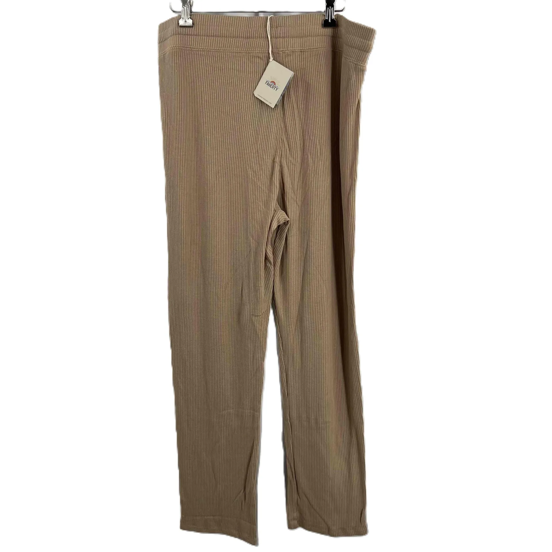 Faherty Womens Legend Rib Knit Riva Pants Lounge Drawstring Nomad XL NEW - Image 3