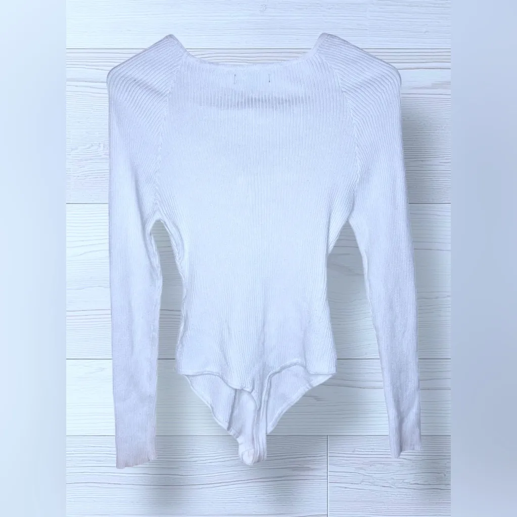 LOVE TREE Women’s White Long Sleeve Casual Bodysuit - Image 4
