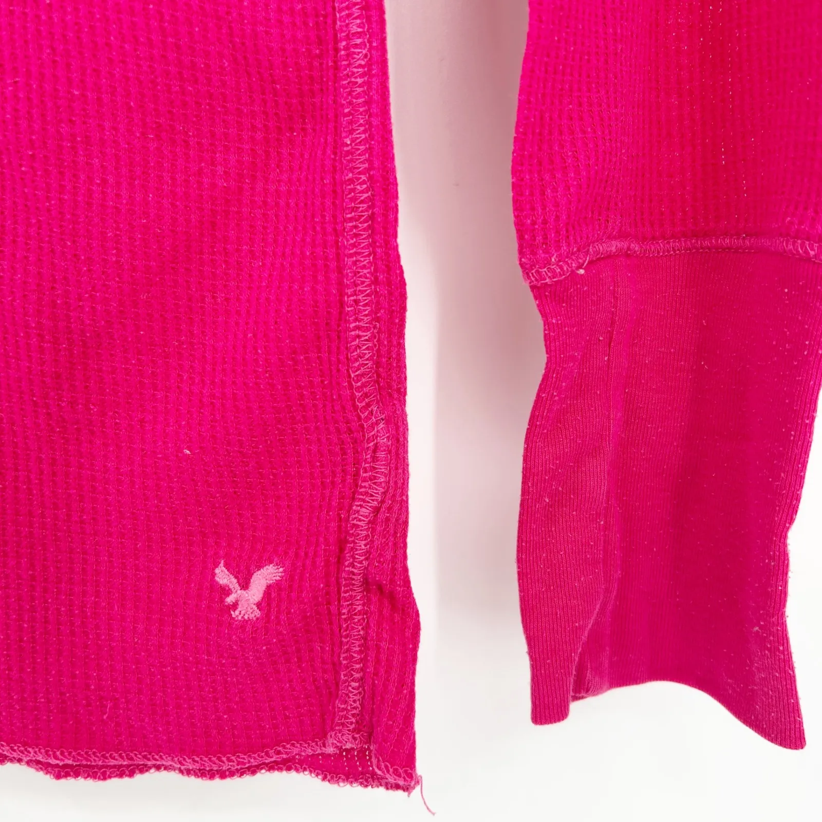 American Eagle Womens Y2K Bella Swan Twilight Waffle Knit Thermal Henley Top S - Image 2