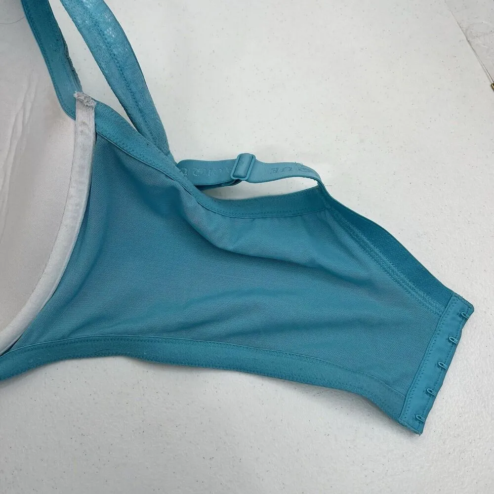 Cacique 44G Bra Boost Plunge Lined Padded Teal Lace Blend Underwired Women’s - Image 11