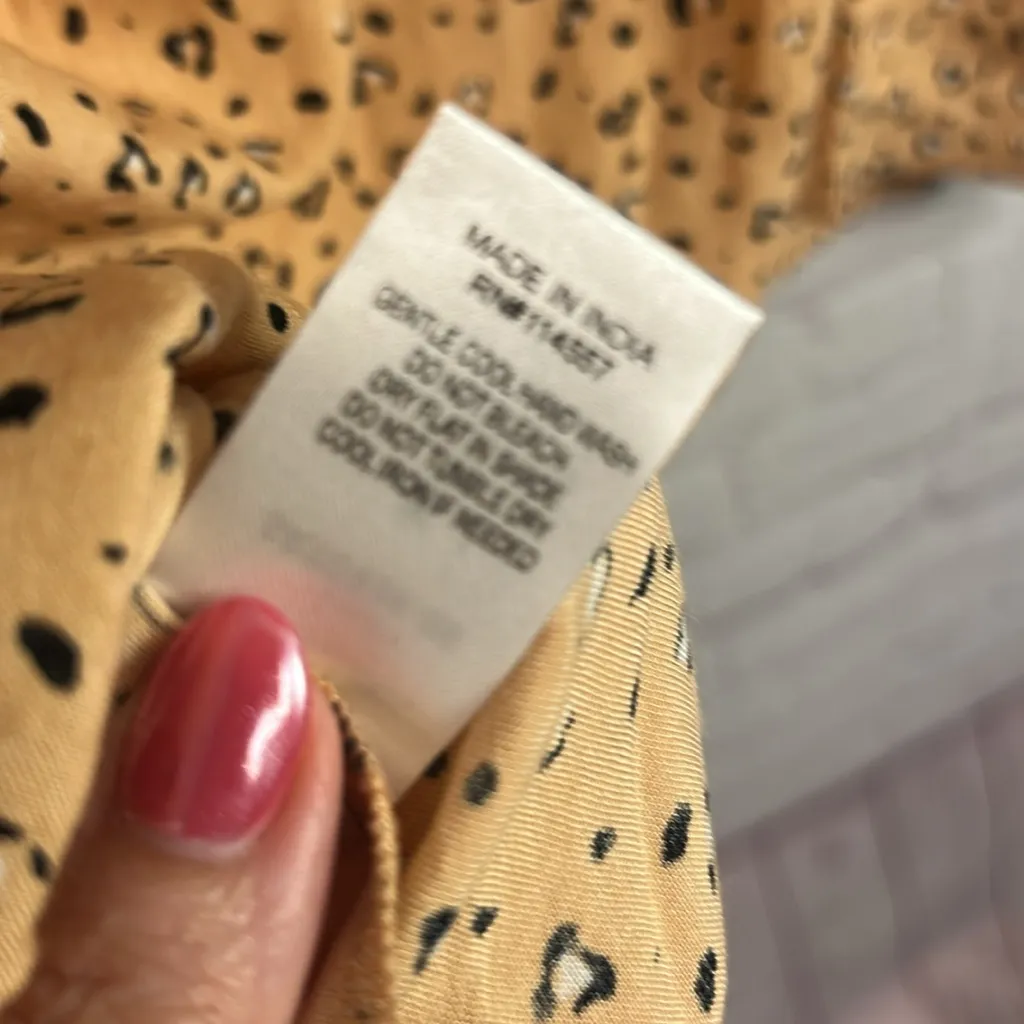 THML New mob wife leopard print ruffle sleeve Cora top size Small old money - Image 8