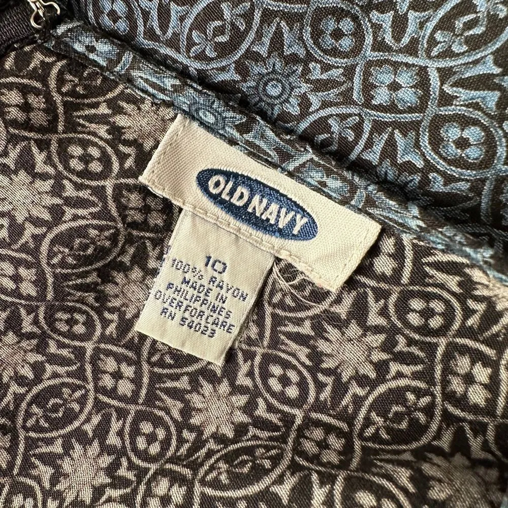 Old Navy Womens‎ Y2K Floral Maxi Dress Size 10 Blue Hippie Cottage Modest - Image 9