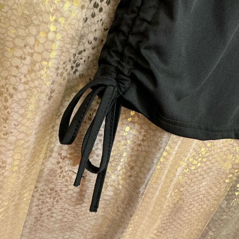 SHEIN Black Stretchy Adjustable Ruched Mini Skirt Large NWT - Image 5