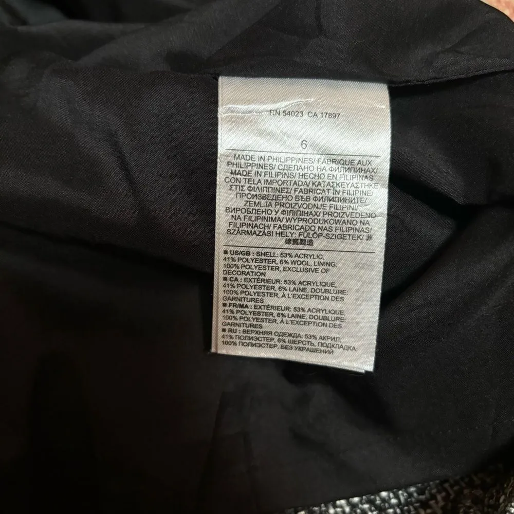 Banana Republic Black & White Tweed Wool Blend Skirt | EUC | Sz 6 - Image 10