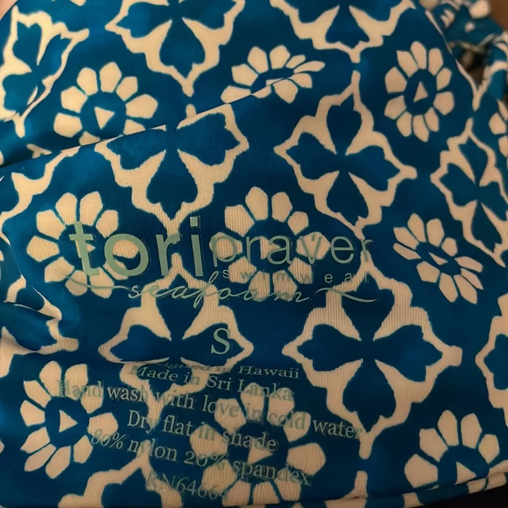 Tori Praver Seafoam Teal Blue Moroccan Boho Macrame Bikini Swim Top New S XL new - Image 11