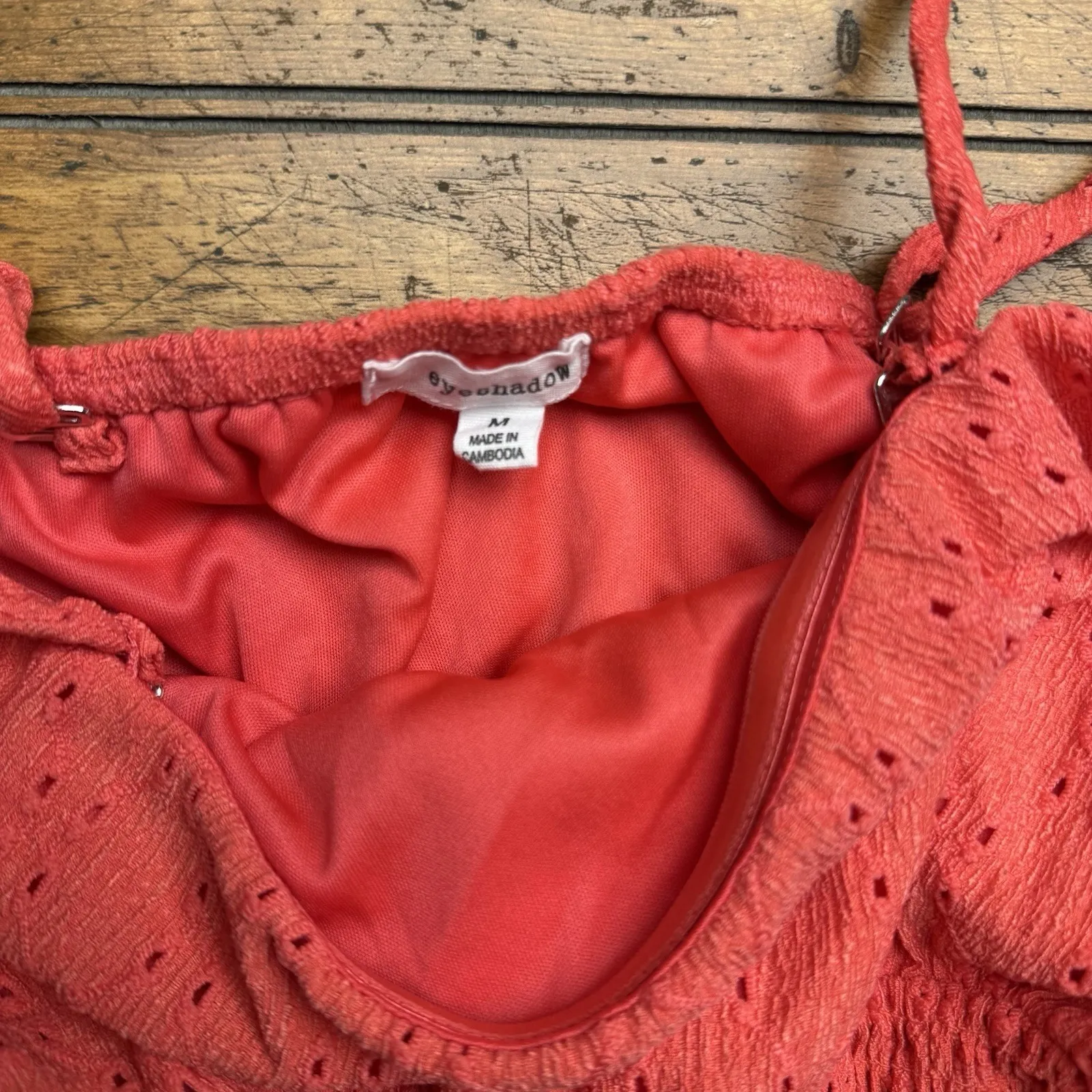 Eyeshadow Tiered Ruched Middle Pink‎ Spaghetti Tank Top Size Medium - Image 2