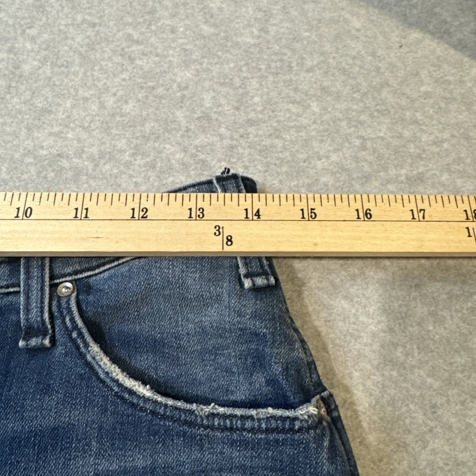 mcguire denim Blue Jean Button Front Skirt Womens 28 Denim Distressed Pockets - Image 12