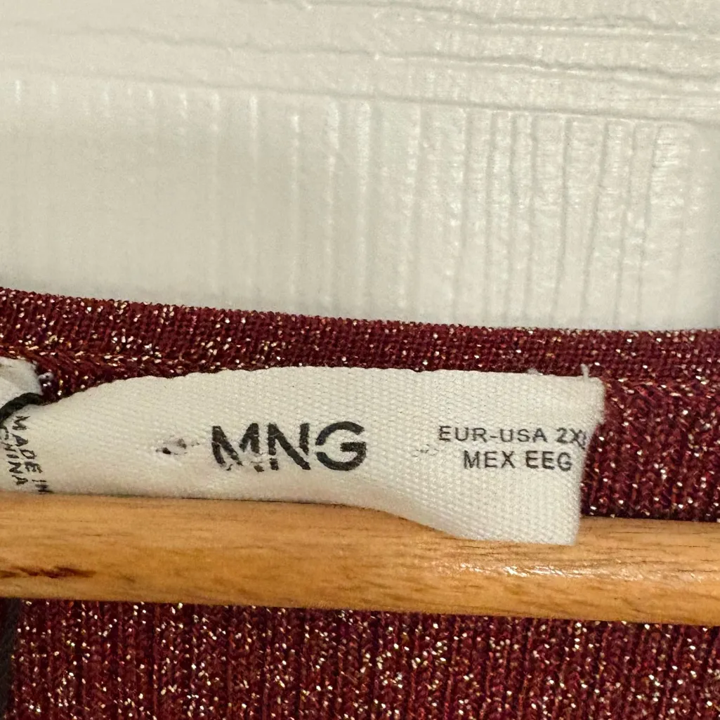 MNG Red/Orange Shimmer Top Size 2XL‎ - Image 6