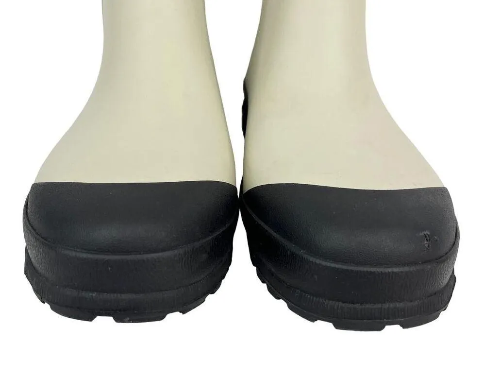 Madewell The Zip-Up Lugsole Rain Boot Beige Black 9 Ashen Silver - Image 10