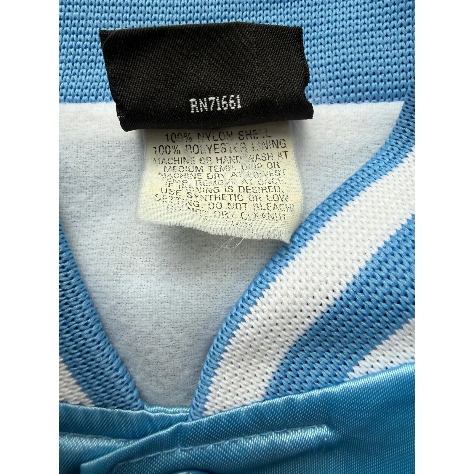 Hilton Juanita Satin Bomber Jacket Light Blue Retro Athletic Women's Large - Image 5