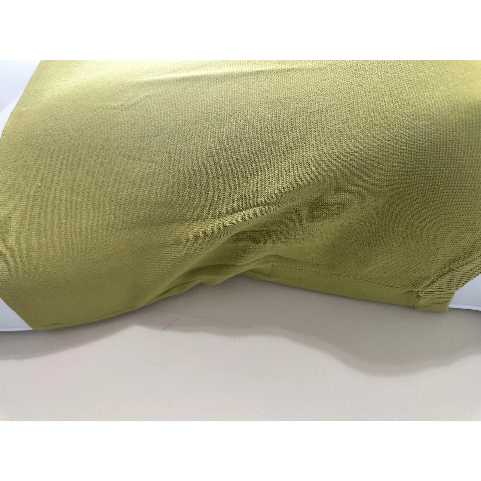 ZARA Ribbed Knit Racerback Tank Top Olive Green Women's Size M Slinky Material - Image 3