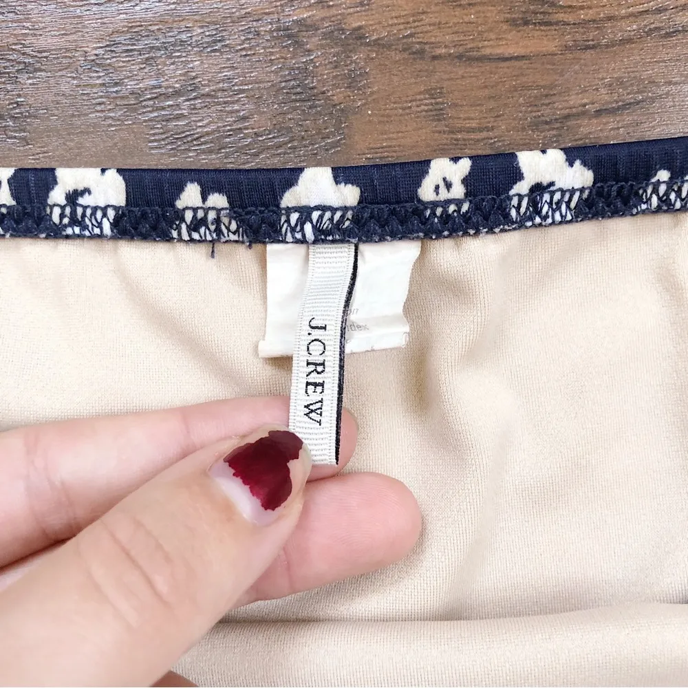 J Crew • navy floral bikini two piece bandeau halter swimsuit swim top bottoms - Image 8