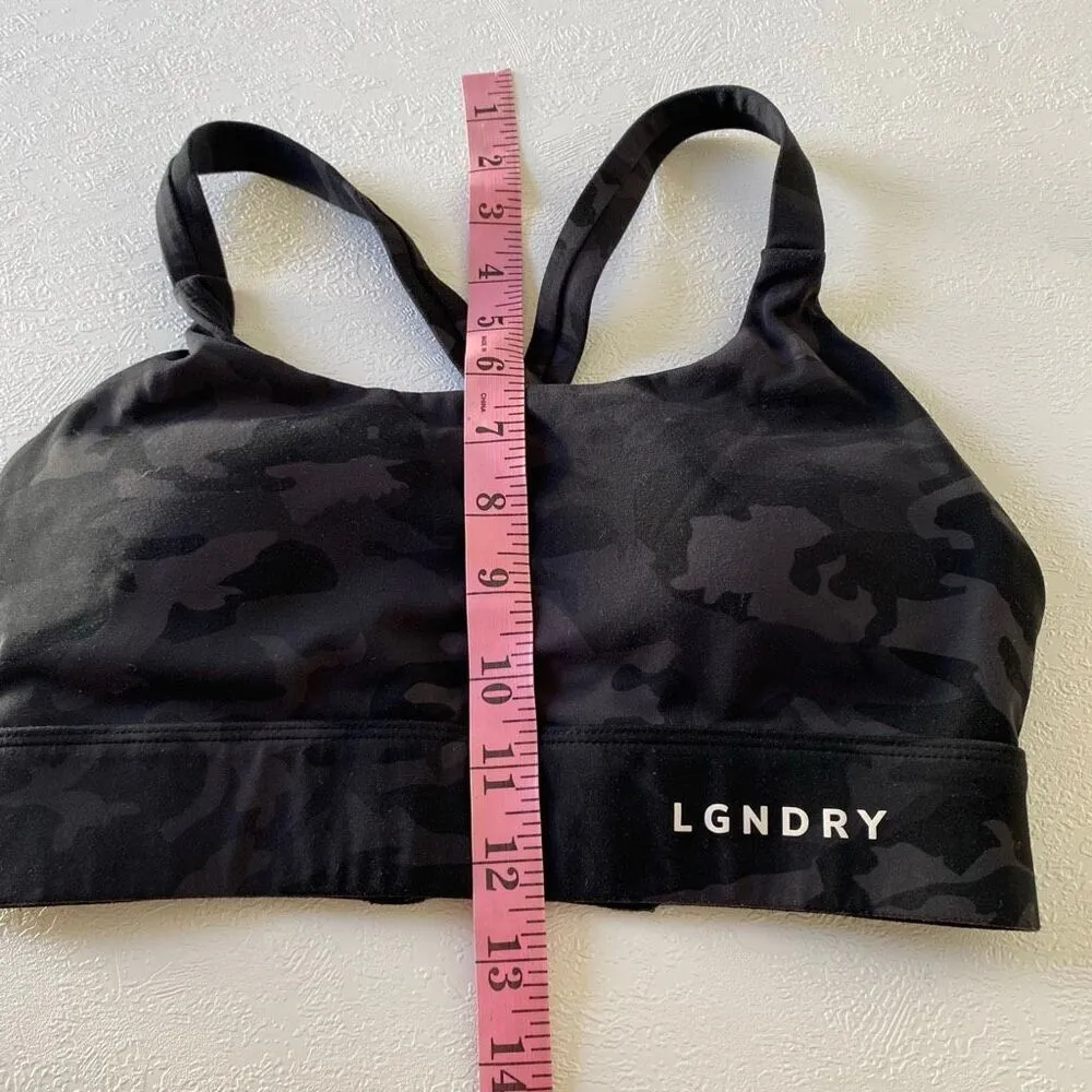 LGNDRY Black Camo Sports Bra Women’s XS Crossback Activewear - Image 5