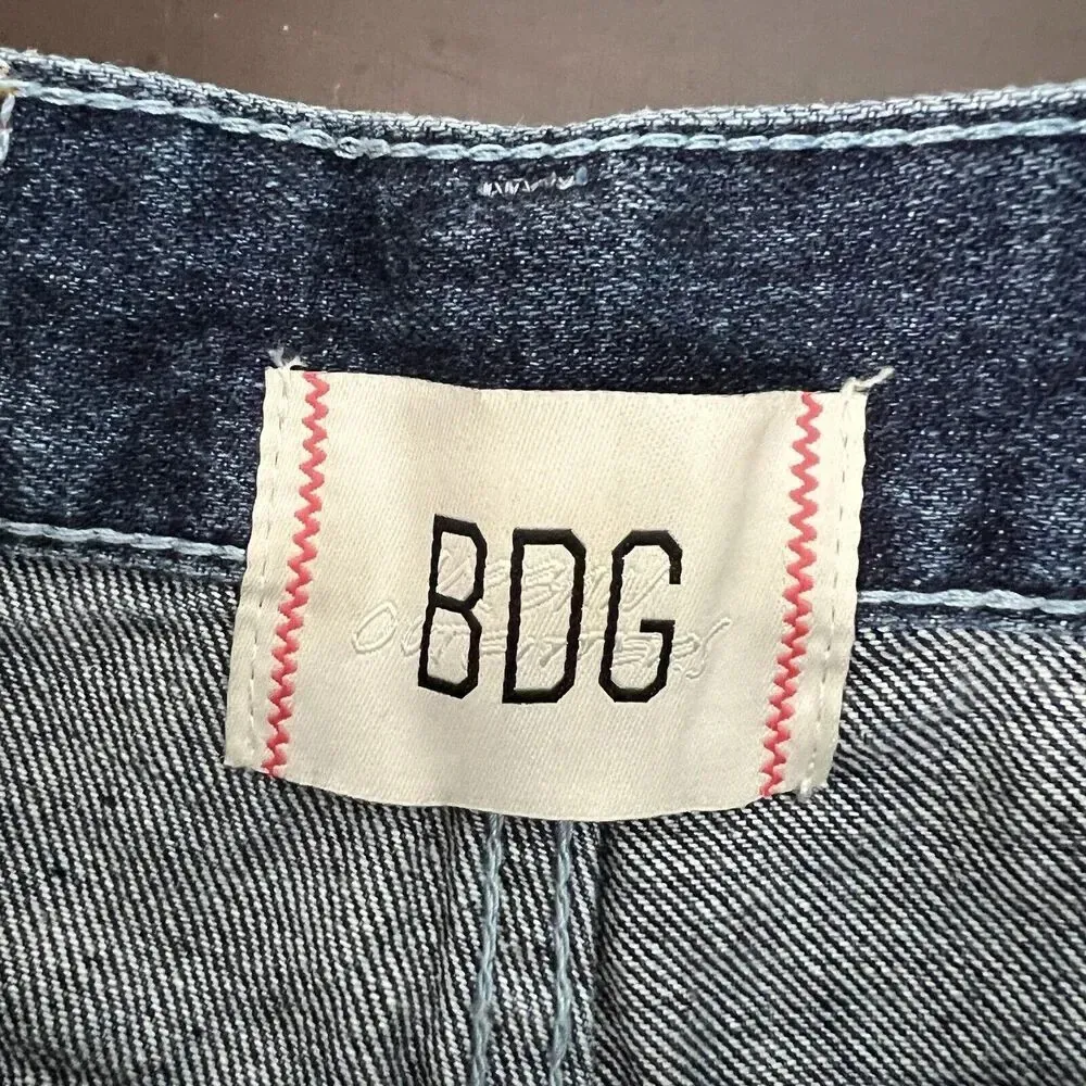 BDG Urban Outfitters Straight‎ Leg Cowboy Jean Metallic Mid Rise Women's Size 25 - Image 8