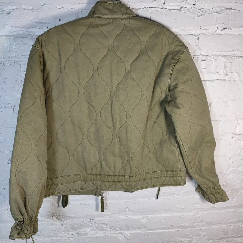 Quilted Jacket Olive green Size XS - Image 11