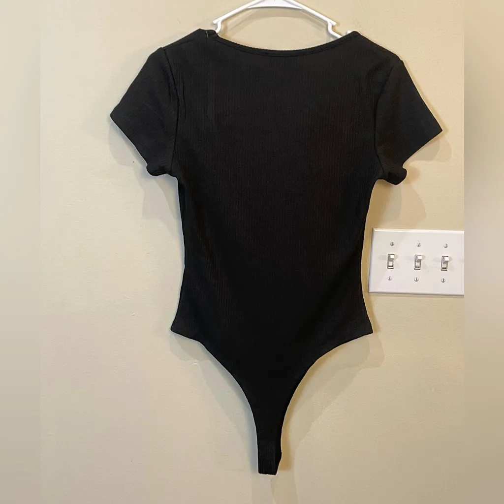 Cider 2 Piece Loungewear Wide Leg Ribbed‎ Pants Short Sleeve Bodysuit - Image 3