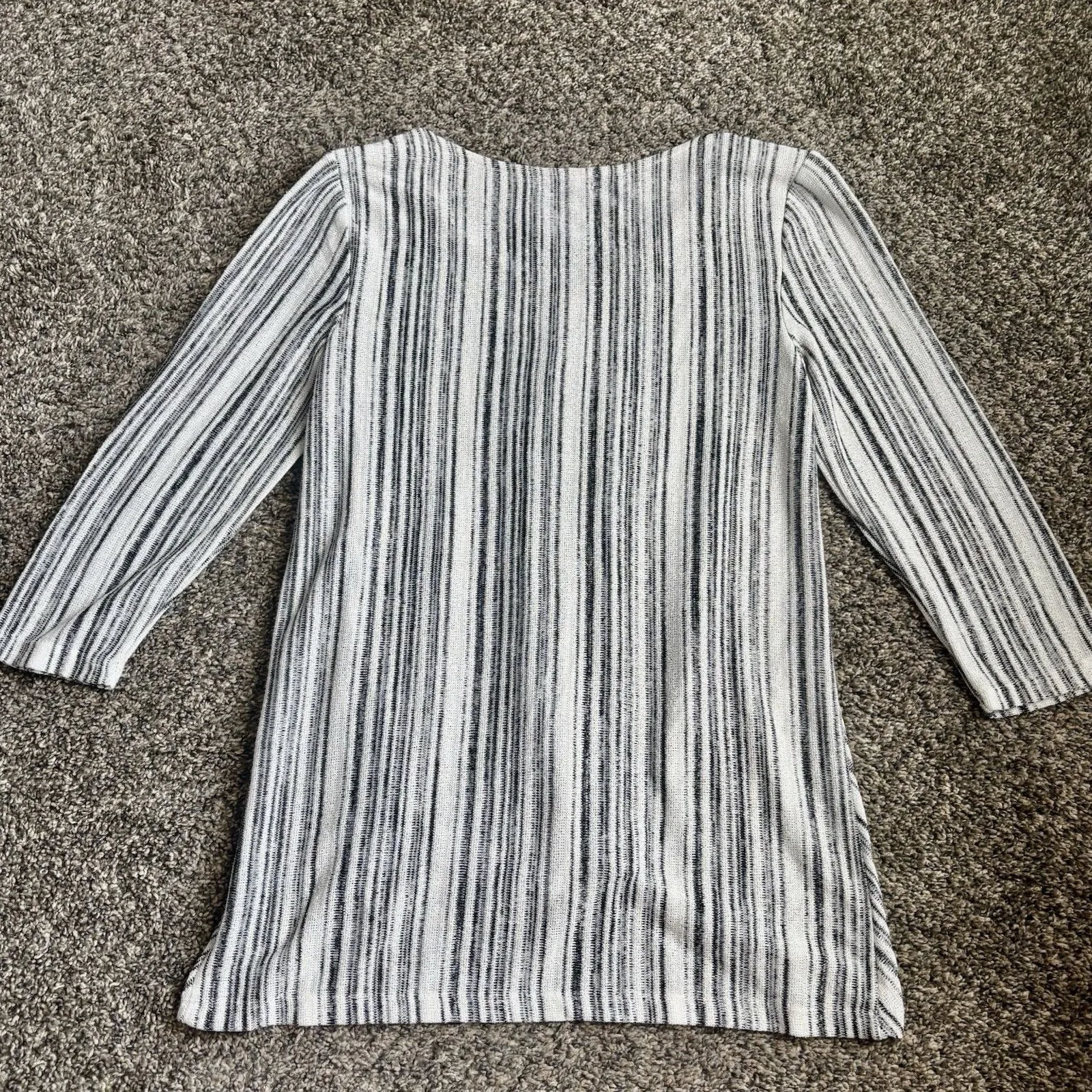 Verve‎ Ami White/black Striped Twist Front 3/4 Length Sleeve Blouse. Size Small - Image 6