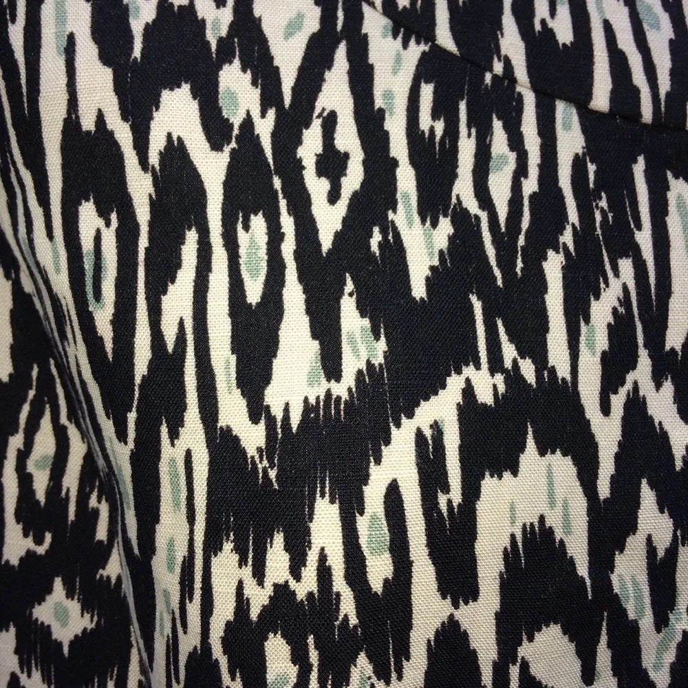 Nanette Lepore Womens Tribal Black/White/Teal-Gray 3/4 Length Sleeve Blazer-Sz 4 - Image 8