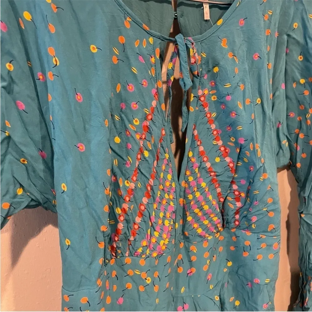 Free People Coryn Night Out Mini Dress in Green Combo - Image 7