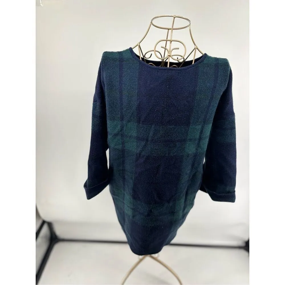 Tahari Women's Blue Green Plaid Long Sleeve round neck pullover sweater Size 1X - Image 8