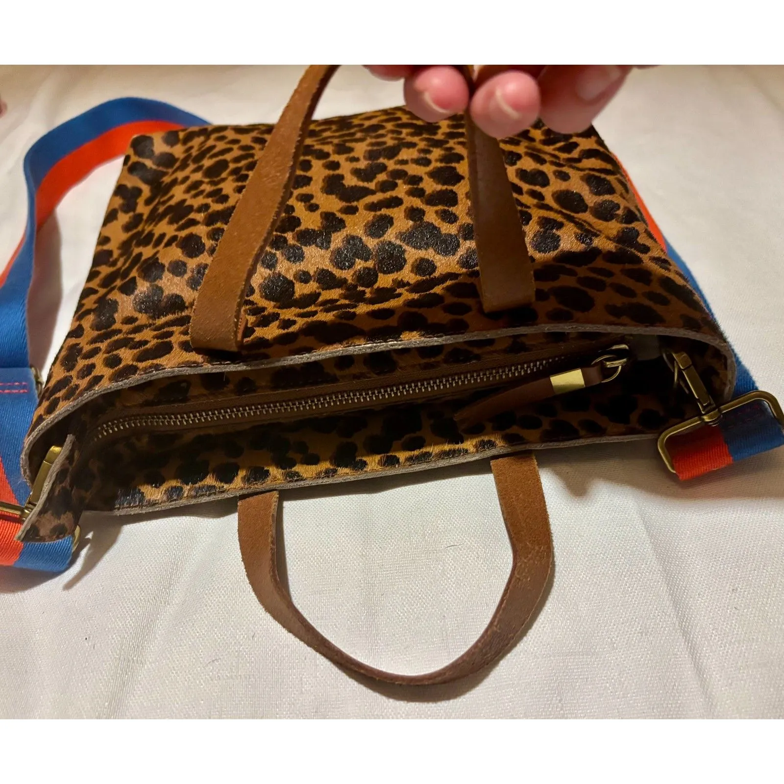 RARE Madewell x Kule The Small Transport Crossbody, Leopard Calf Hair - Image 4