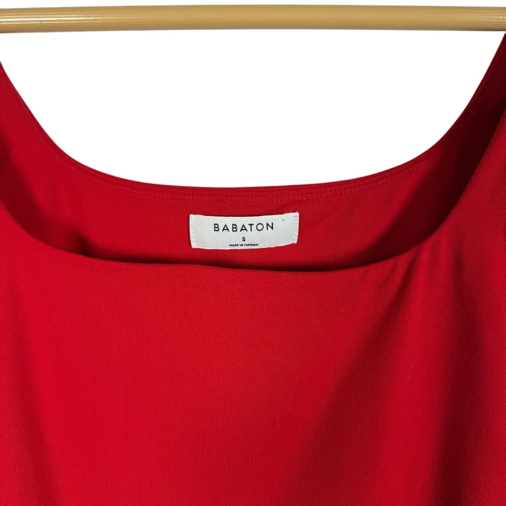 Aritzia Babaton Women’s Contour Sleeveless Square Neck Bodysuit in Red Size S - Image 10