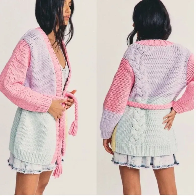 LoveShackFancy Horatio Oversized Cardigan Sweater Tassel Long Womens XS Rare - Image 16