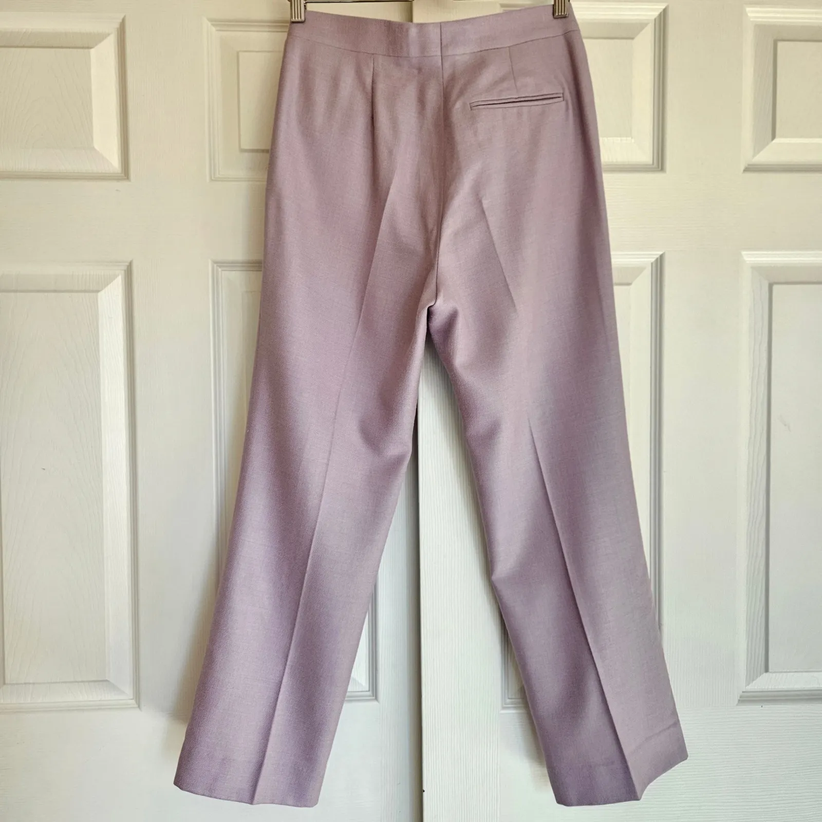 ST. JOHN Silk Wool Blend Cropped Pants Slacks Lilac Purple Size 4 - Image 12