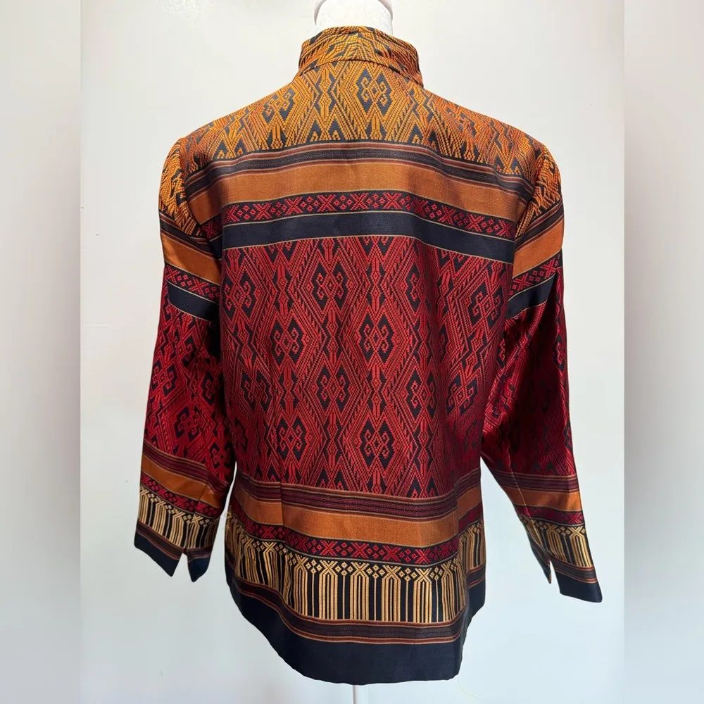 Coldwater Creek NEW Navajo Stripe Embroidered Jacket Open Front Long Sleeves 10P - Image 6