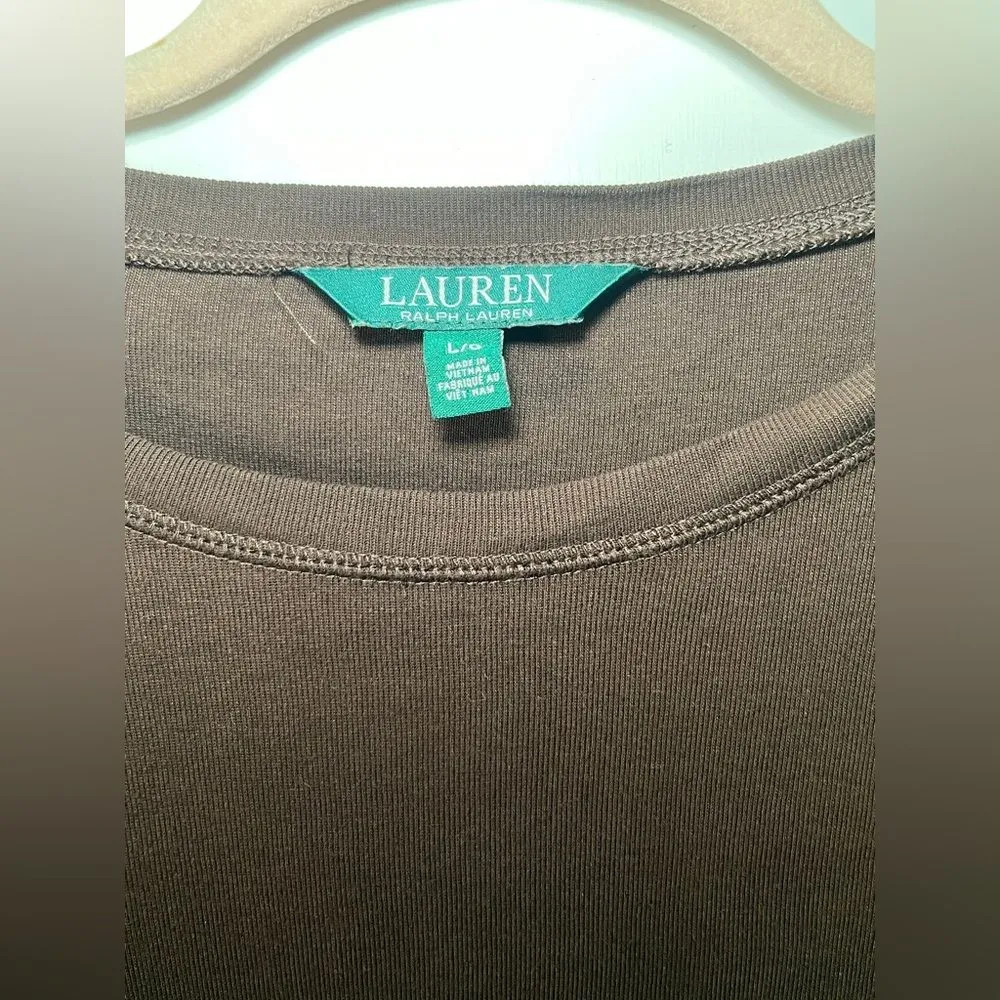 Ralph Lauren Brown Long Sleeve Faux Leather Suede Patch Elbow Shirt Rider Large - Image 7