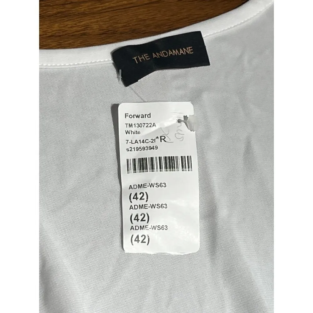 The Andamane Judy Wrap Top in White 42 6 8 Mew Womens Long Sleeve Blouse Size undefined - Image 7