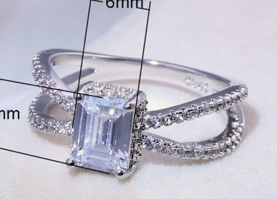 Sterling Silver Square Cut Ring. S925 - Image 5