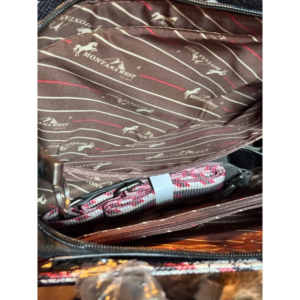 Montana West Concealec Carry Textile handbage 10.7" X 5" X 8.5" (w/strap 46") - Image 4