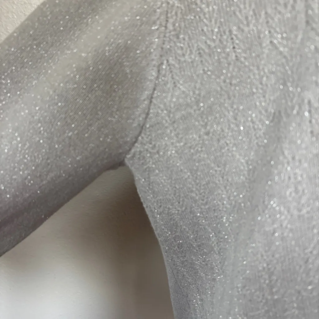 Briggs New York Light Gray Pearl Embellished Sweater - Image 6