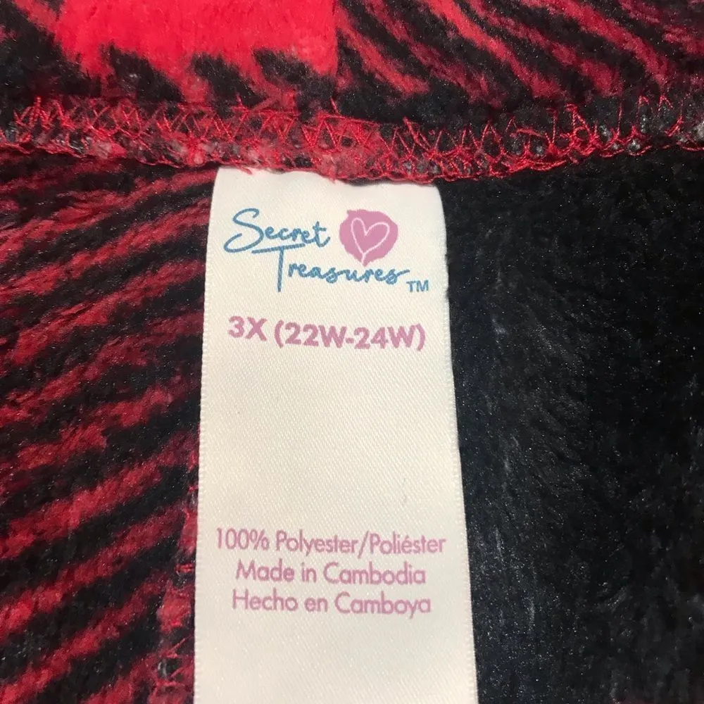 Secret Treasures Buffalo Plaid Fleece Pajamas Size 3X - Image 7